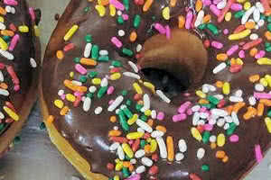 Chocolate Frosted with Sprinkles Donut