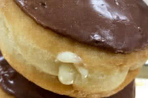 Chocolate Frosted Bavarian Cream Filled Donut