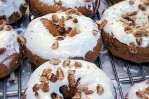 Banana Icing Pecan Donut