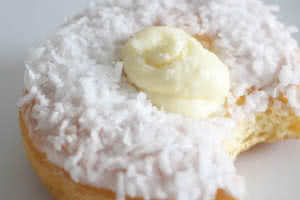 Coconut Cream Yeast Donut