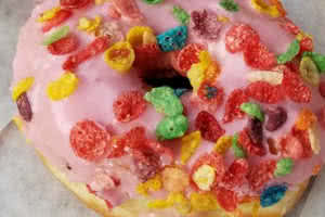 Strawberry Fruity Pebbles Donut