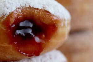 Cherry Jam Filled Donuts