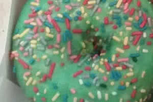 Green Glaze Sprinkles Donut