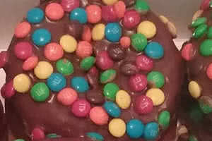 Chocolate Glaze M&M Donut